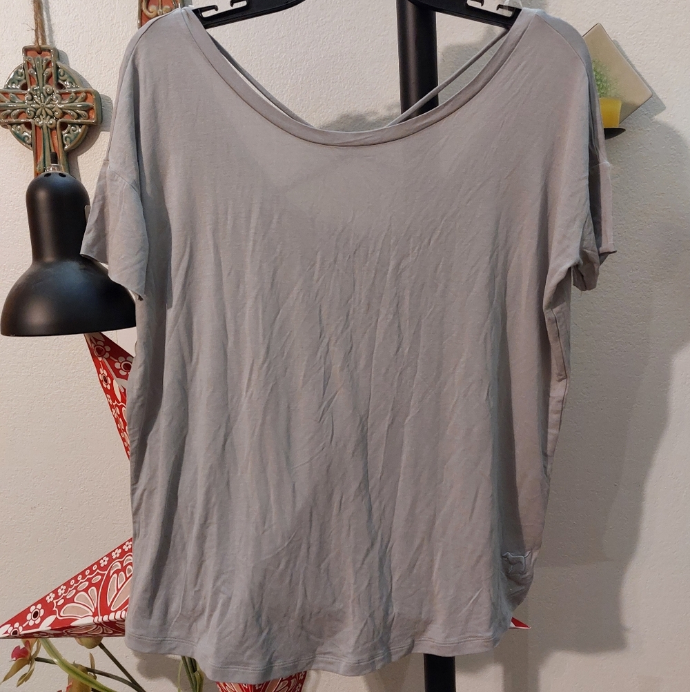 NWOT VS pink Super Soft Oversized Gray Short Sleeved Shirt